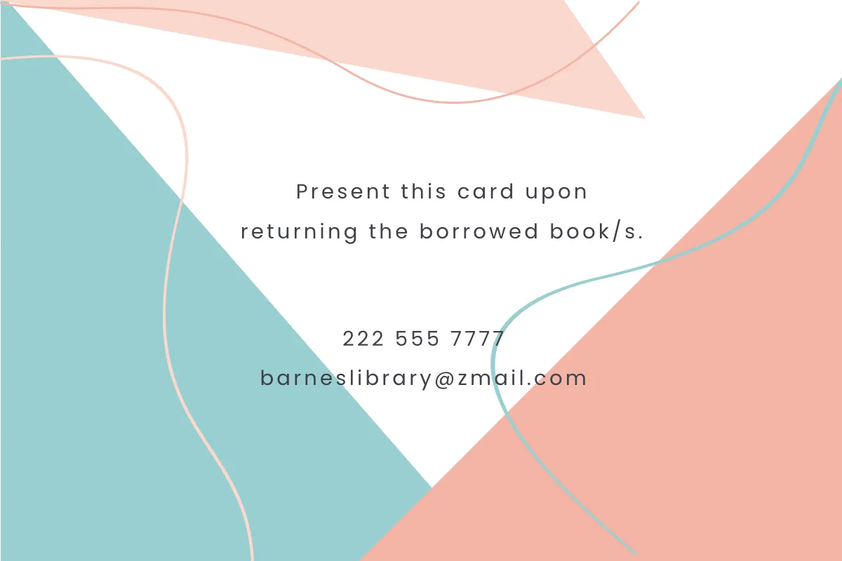 Free Library Return Card Template to Edit Online