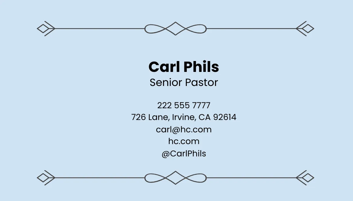 Free Simple Church Contact Card Template to Edit Online