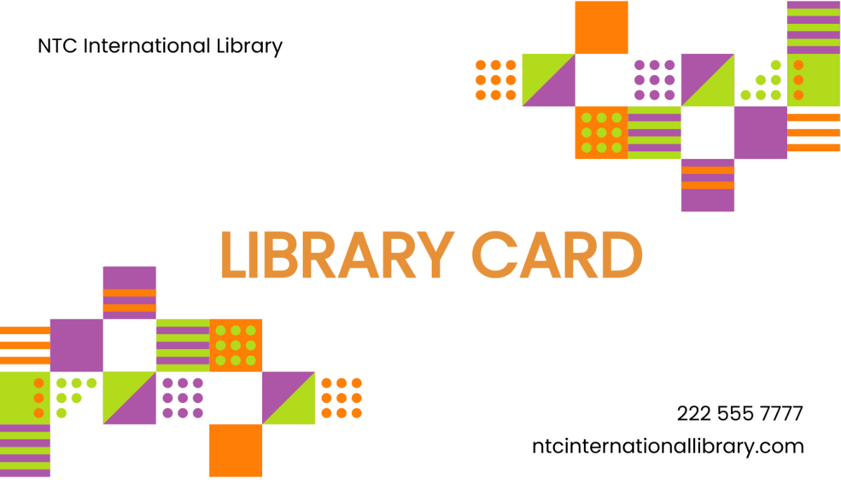Printable Library Card Template