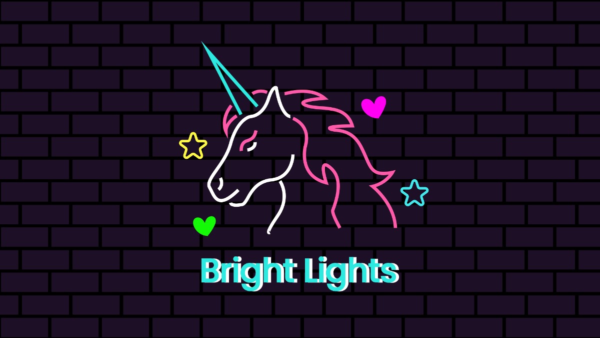 Free Neon Unicorn Wallpaper Template