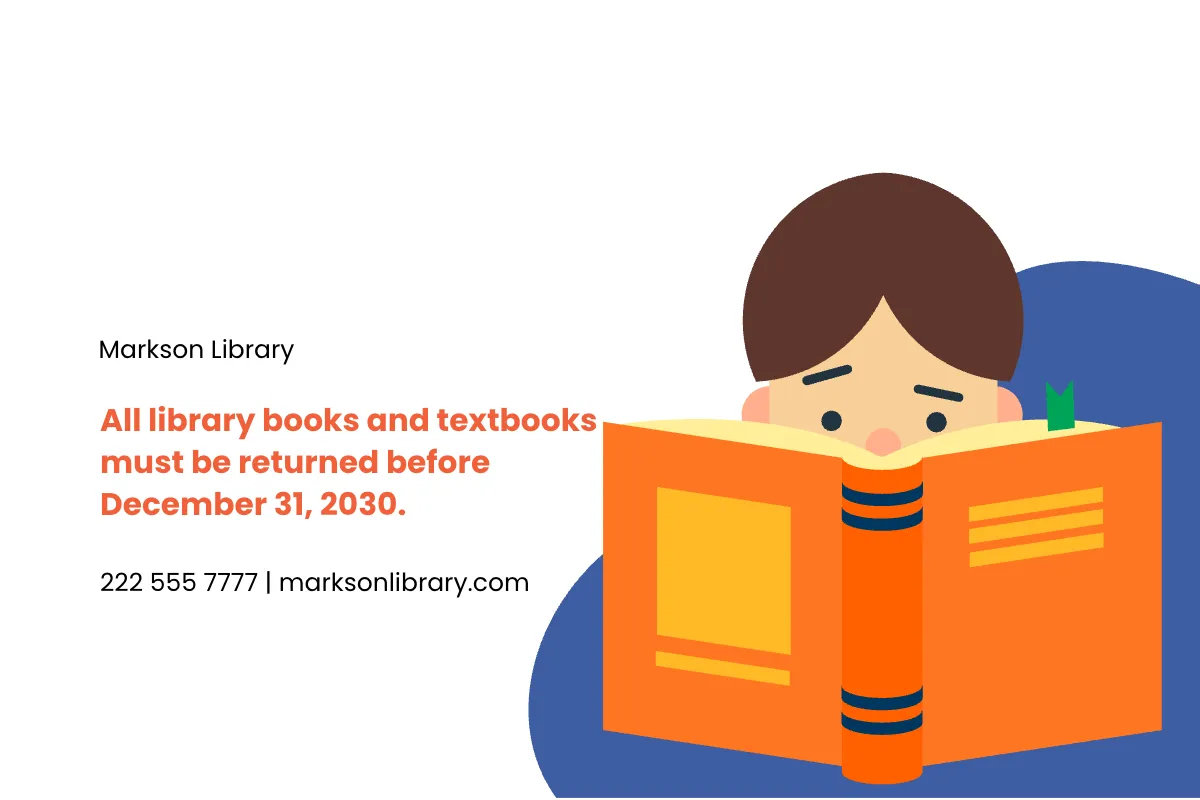 Free Library Due Date Card Template to Edit Online