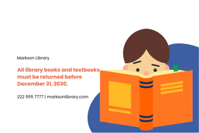 Free Library Due Date Card Template to Edit Online