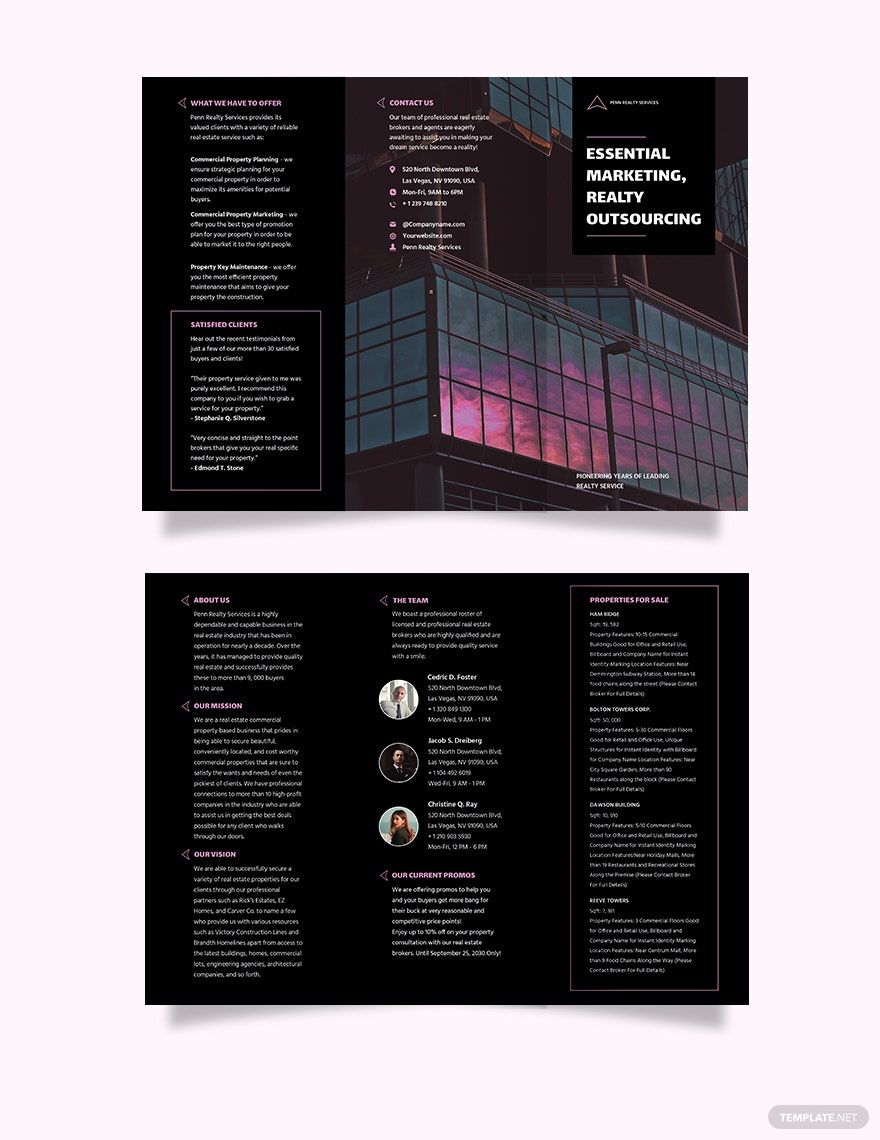 Commercial Real Estate Marketing Tri-Fold Brochure Template