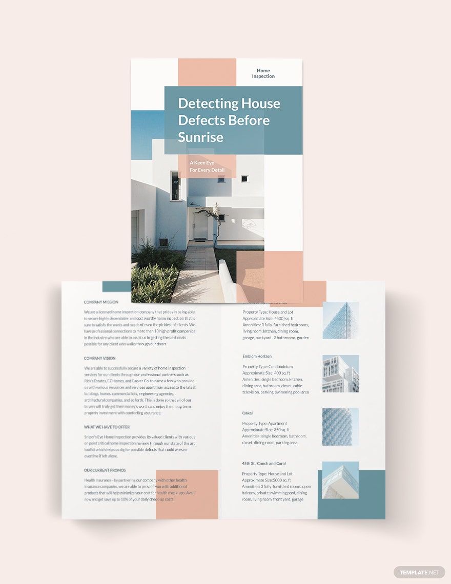 Home Inspection Bi-Fold Brochure Template