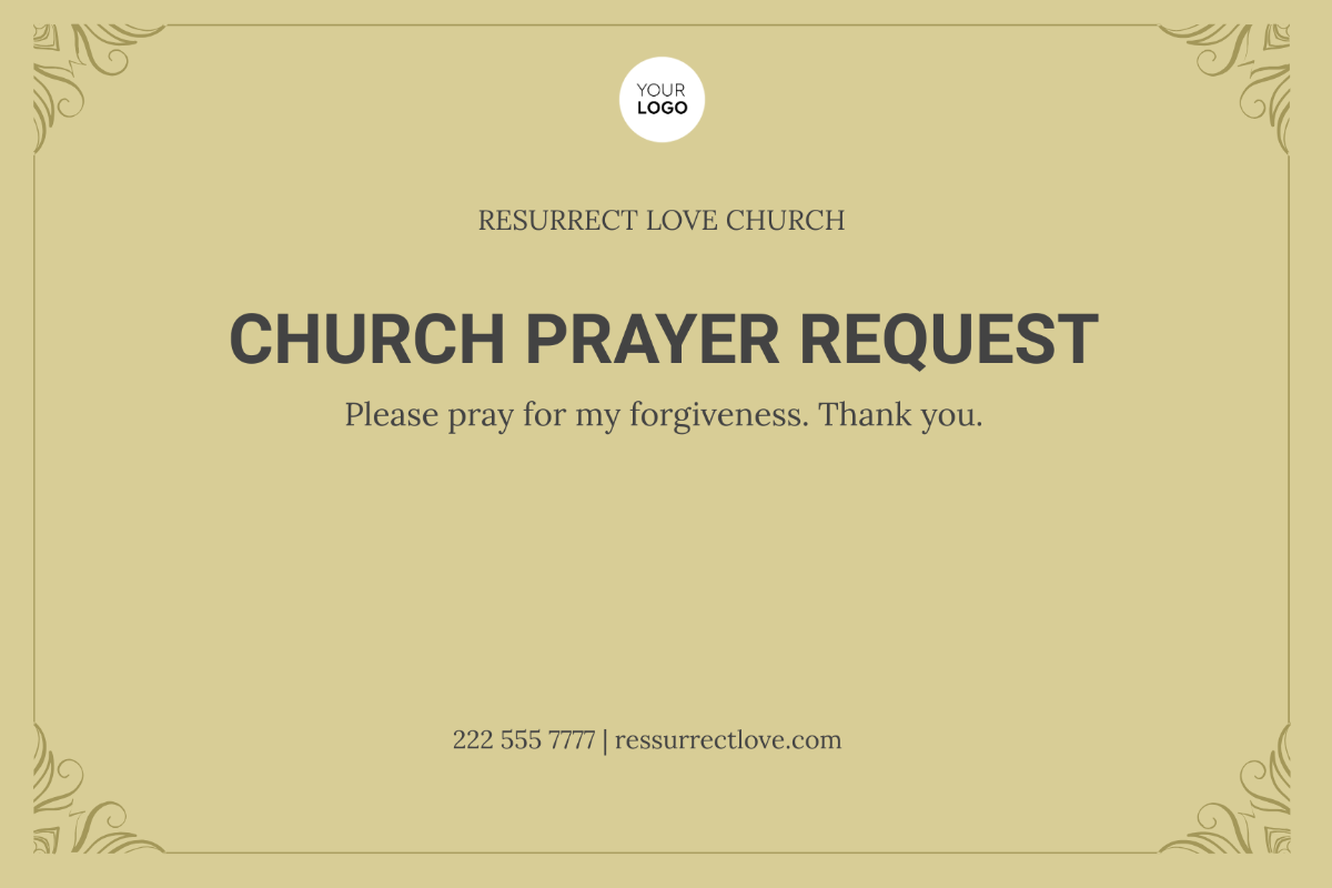 Church Prayer Request Cards Template - Edit Online & Download