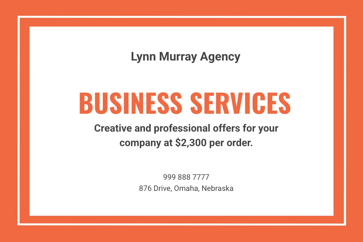 Free Professional Services Rate Card Template to Edit Online