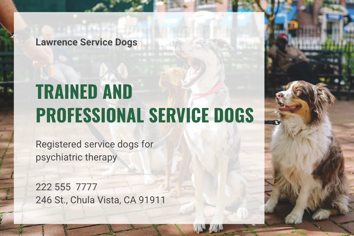 Free Service Dog Card Template to Edit Online