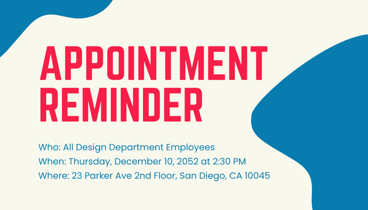 Employee Appointment Card Template
