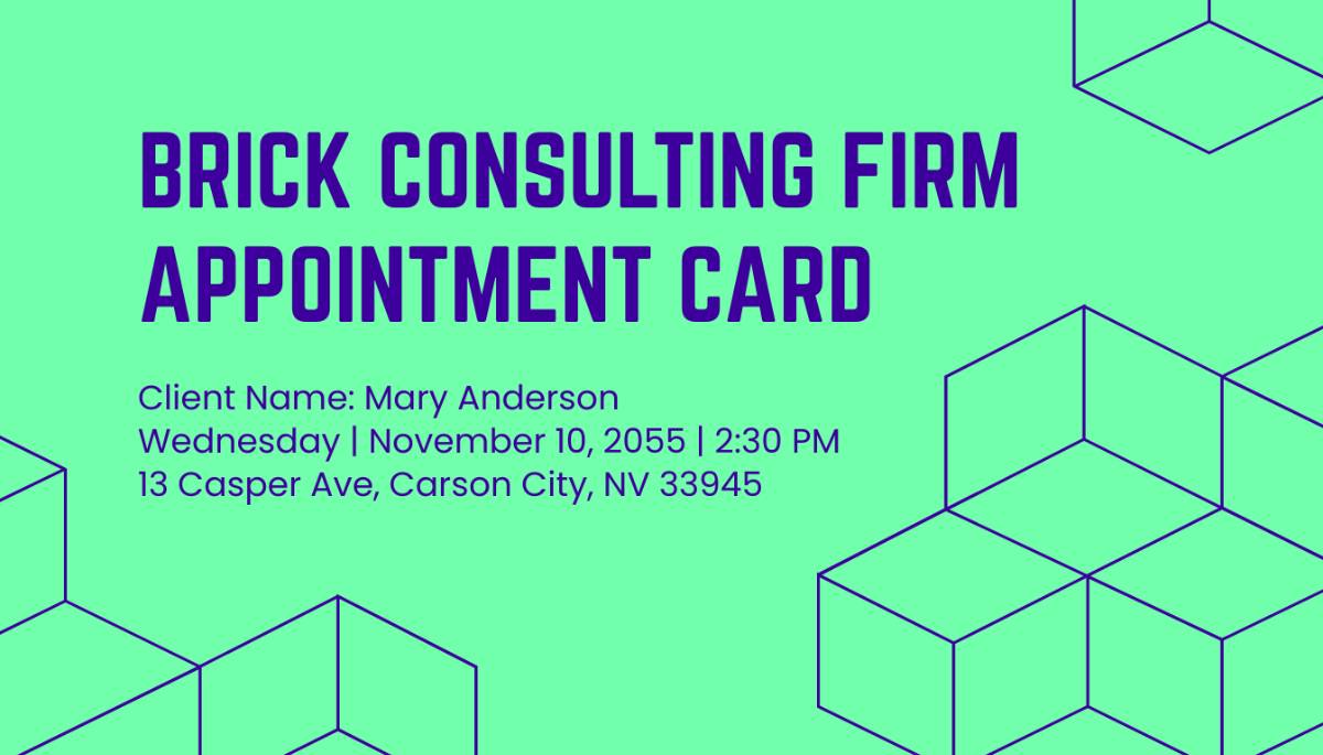 Sample Appointment Card