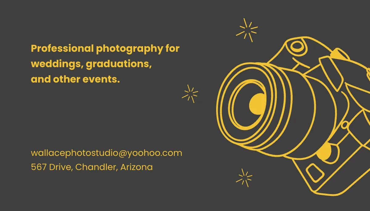 Free Photography Calling Card Template to Edit Online