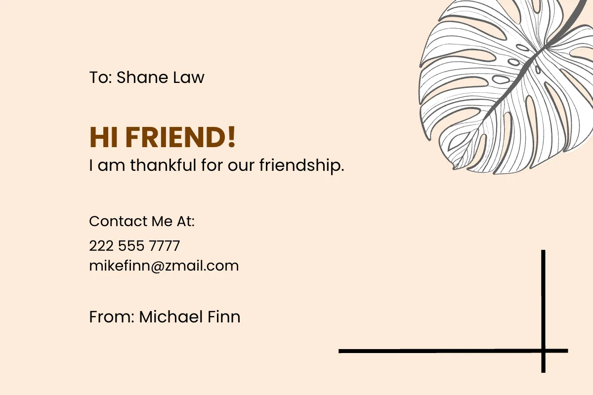 Free Sample Digital Friendship Card Template to Edit Online