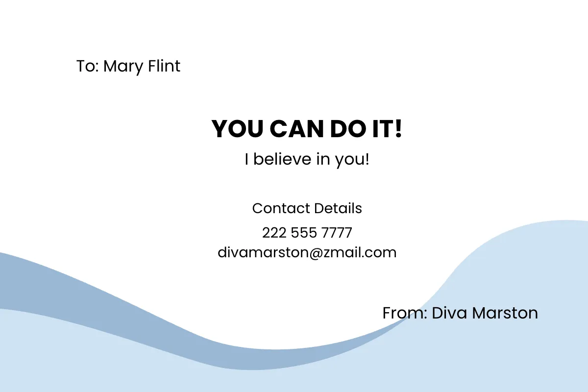 Free Sample Digital Encouragement Card Template to Edit Online