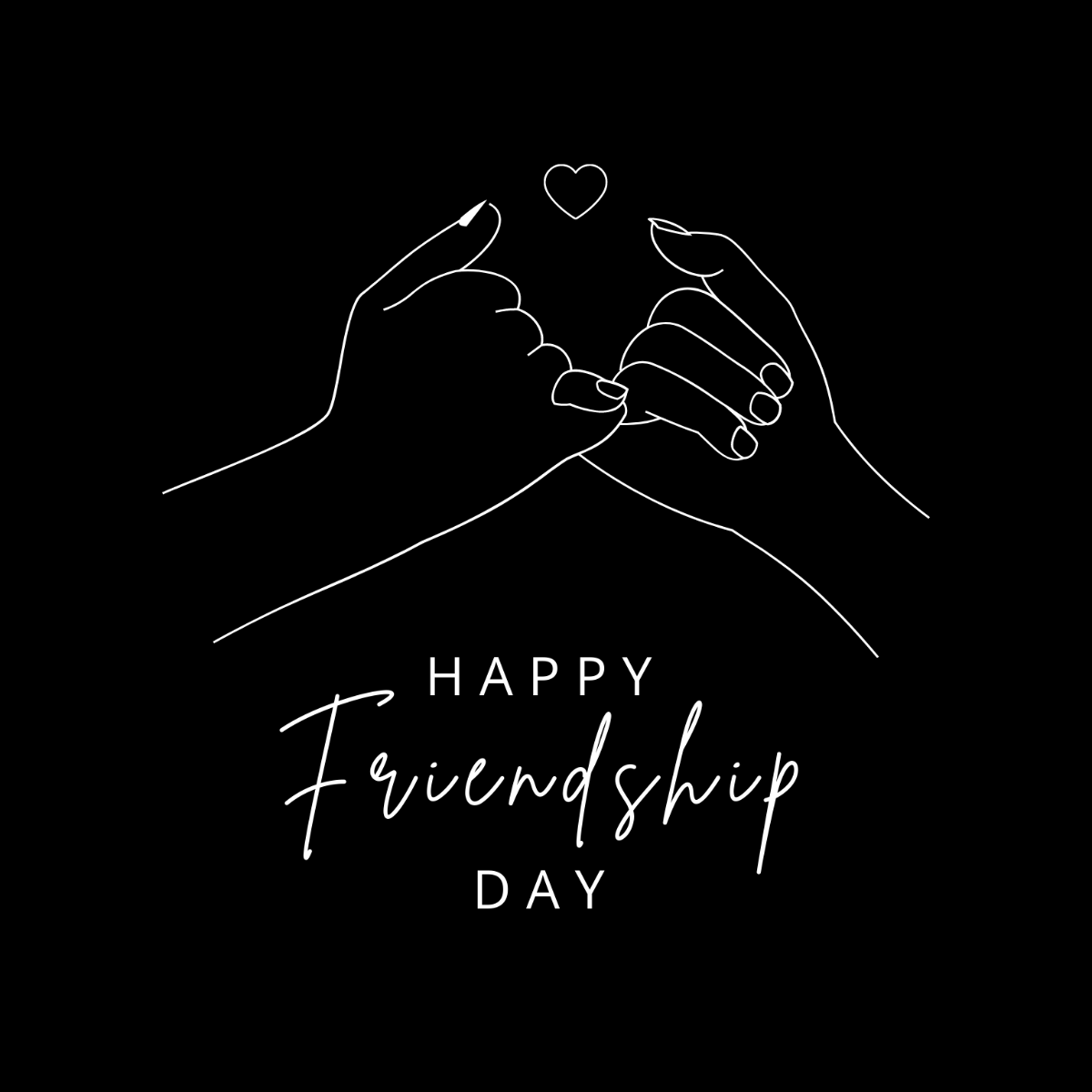 Free Friendship Day Clipart Black And White Template