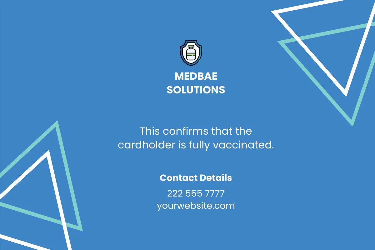 Free Sample Digital Vaccine Card Template to Edit Online