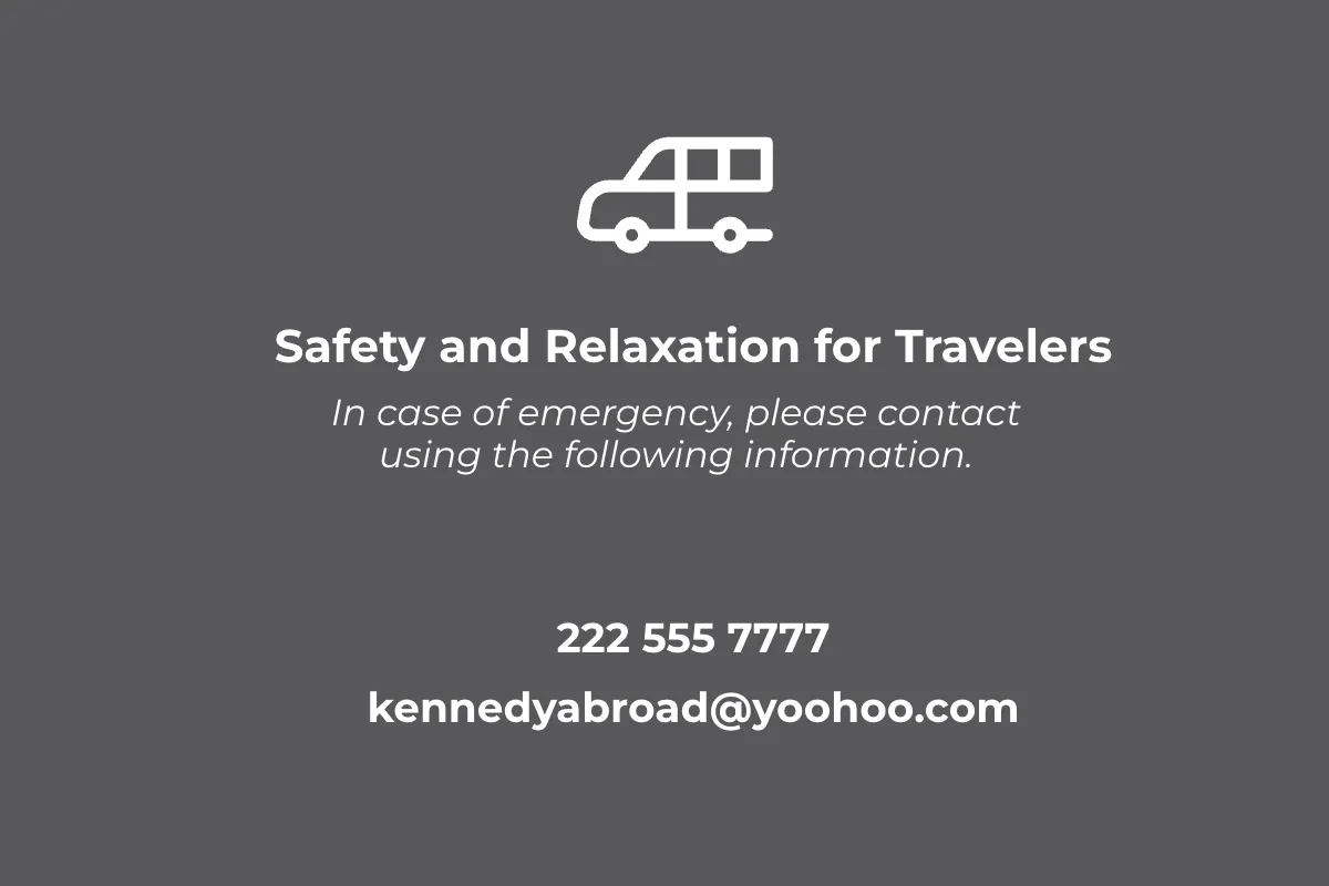 Free Travel Emergency Contact Card Template to Edit Online