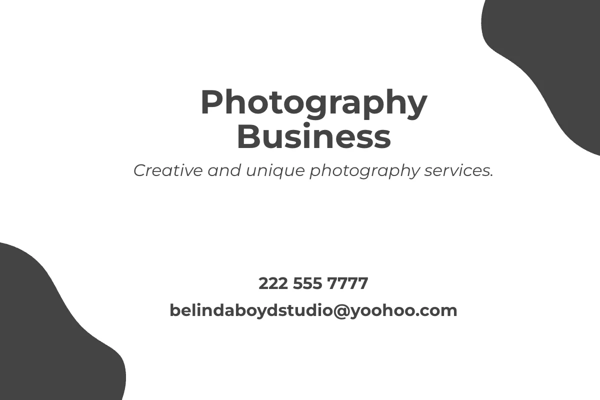 Free Photography Card Template to Edit Online