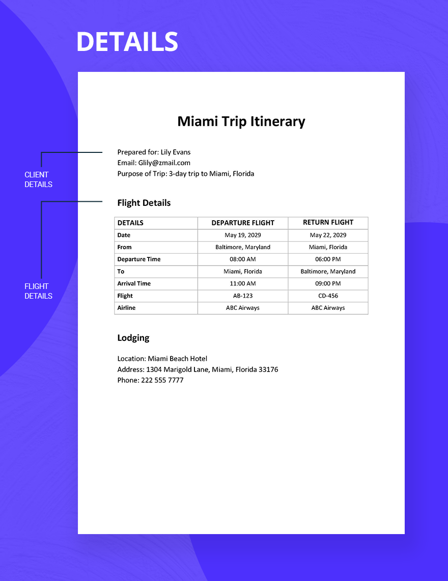 Best Travel Itinerary Template