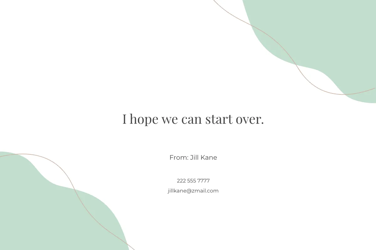 Free Sample Digital Apology Card Template to Edit Online