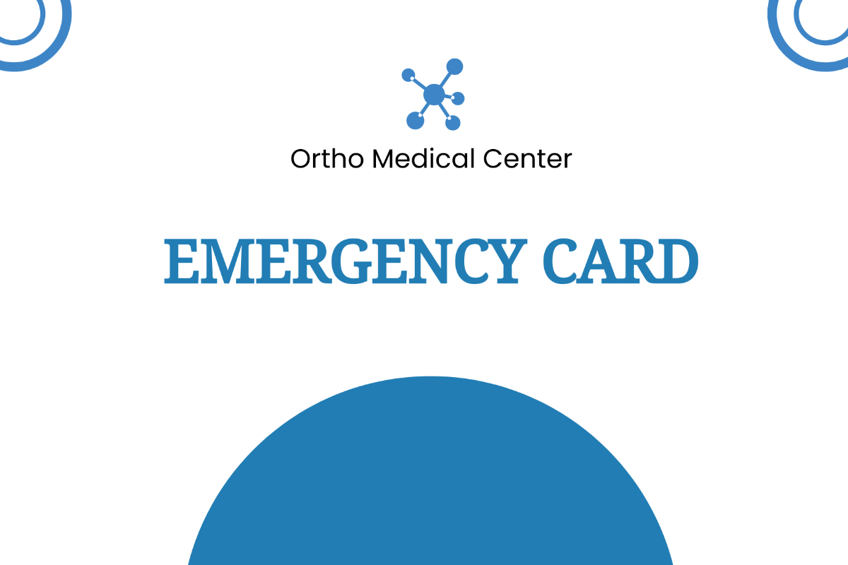 Printable Emergency Card