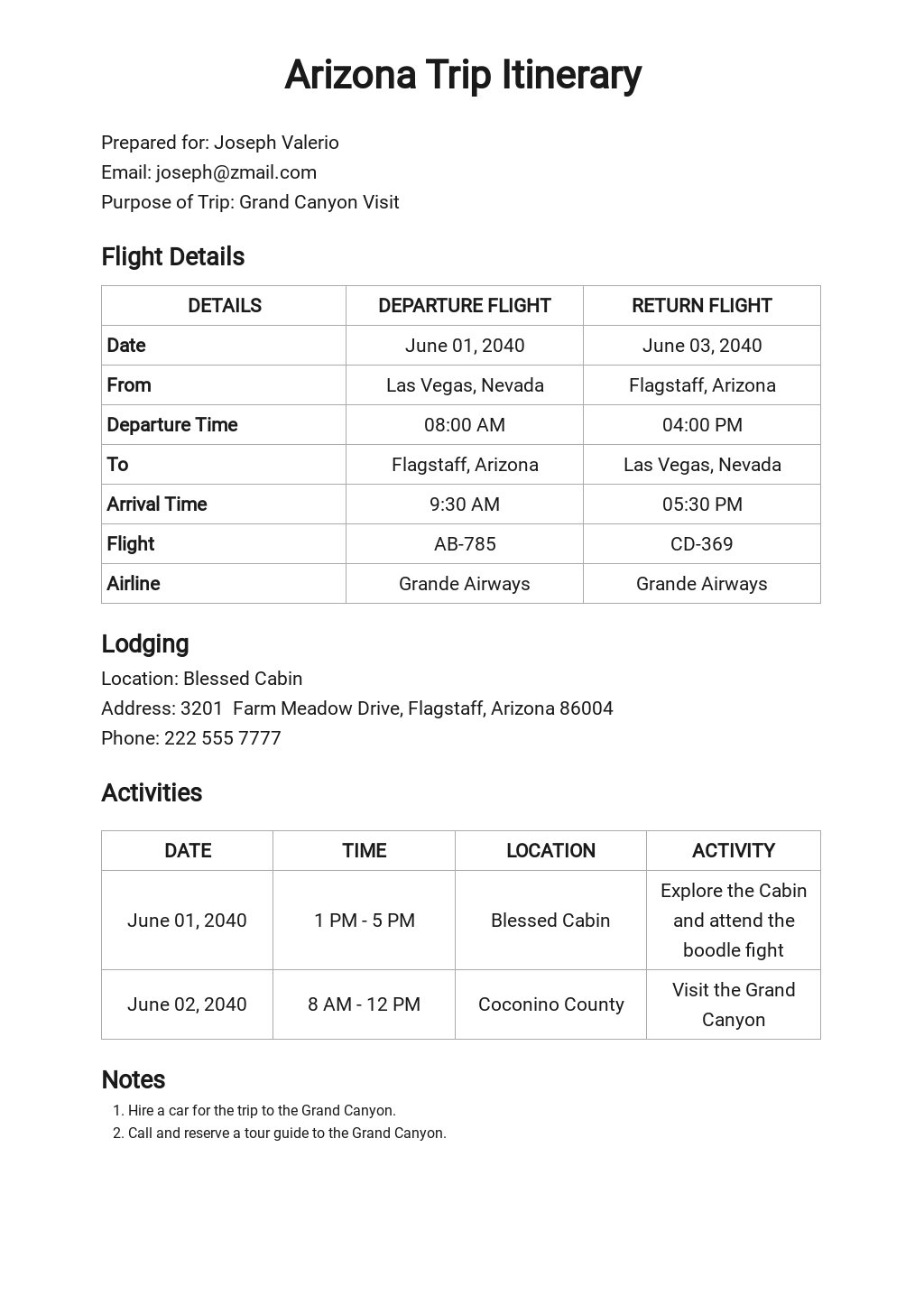 FREE Itinerary Templates in Microsoft Word (DOC)