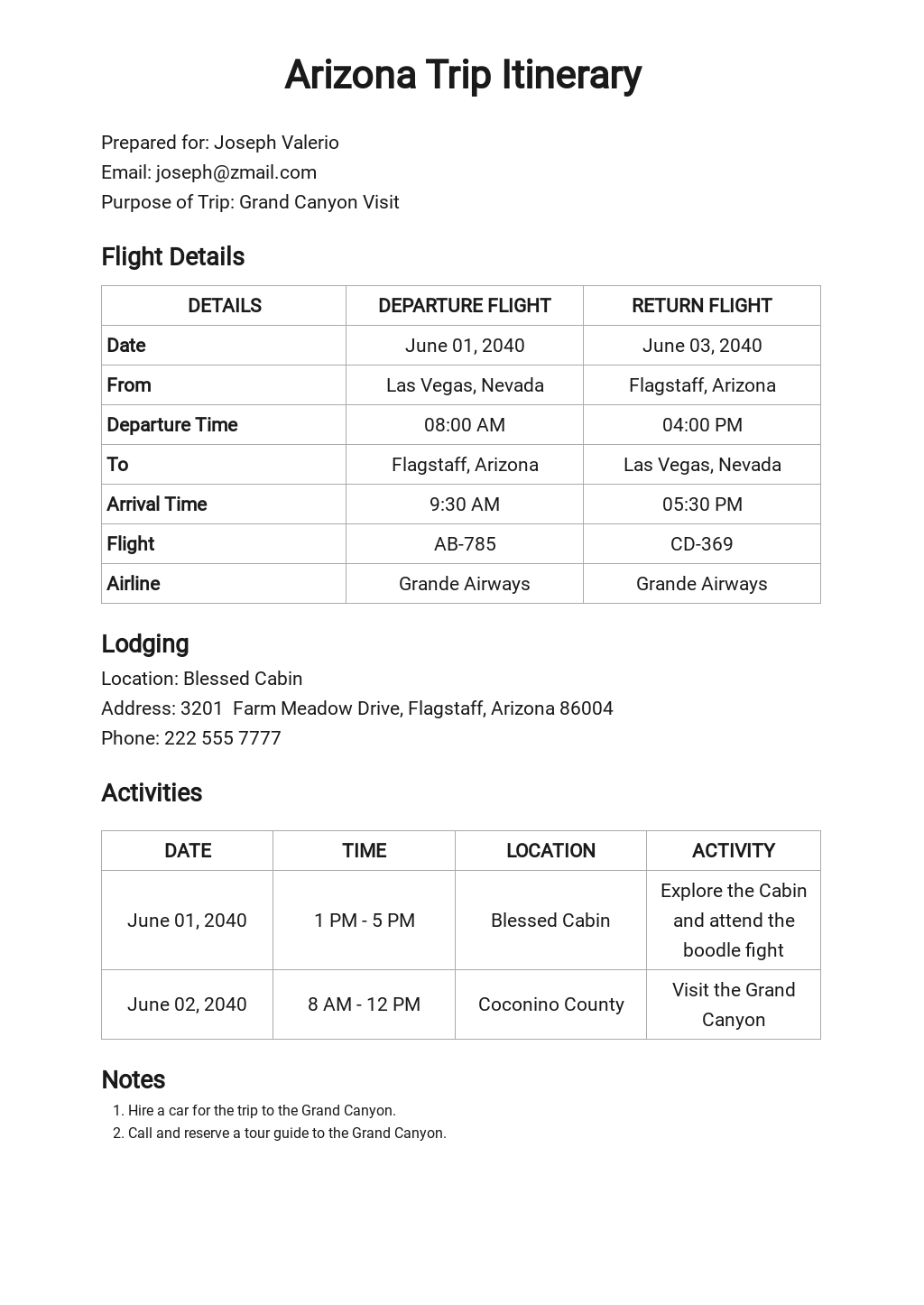 FREE Itinerary Templates in Google Docs | Template.net