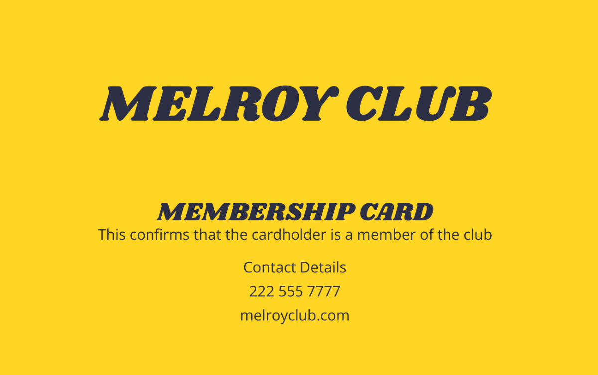Digital Membership Card Template