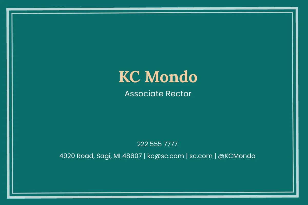 Free Church Member Contact Card Template to Edit Online
