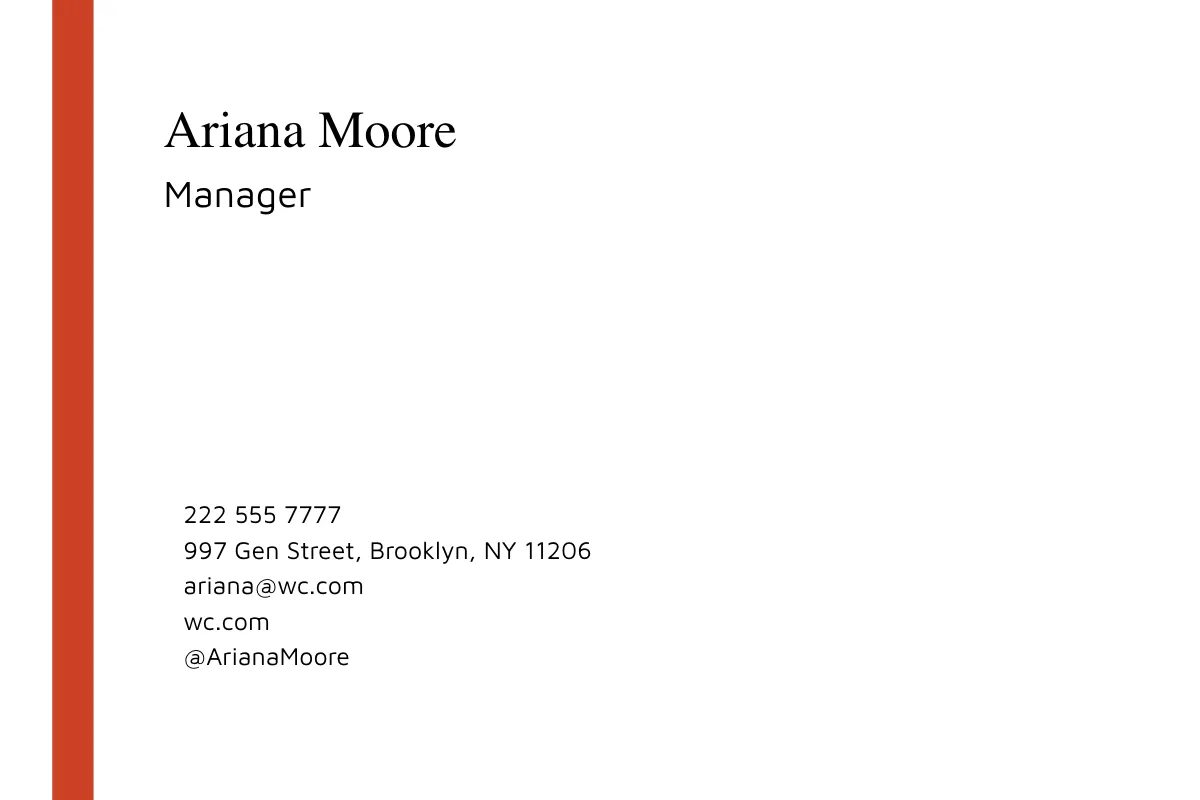 Free Contact List Card Template to Edit Online