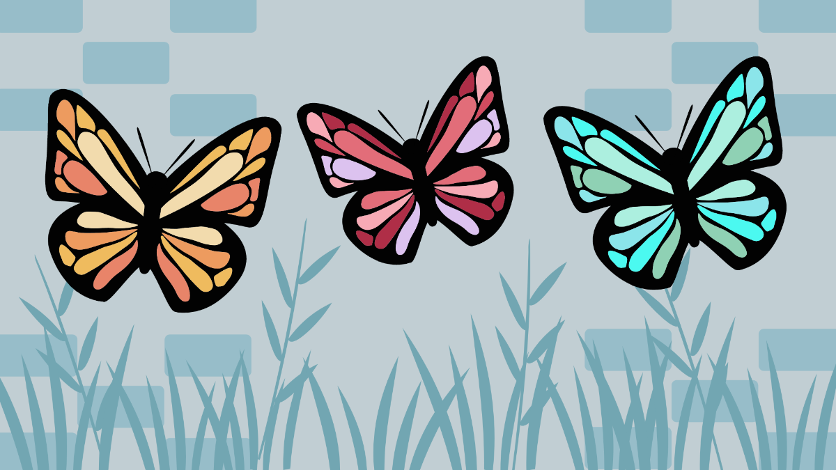 Colorful Butterfly Background Template