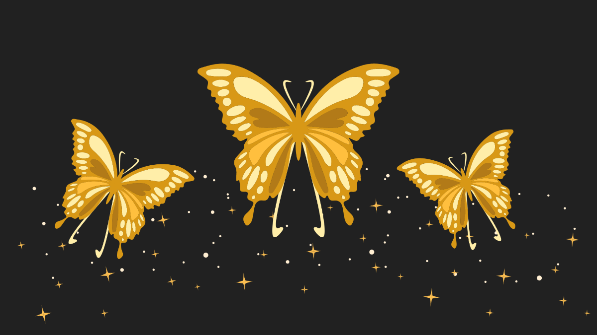 Free Gold Butterfly Background Template