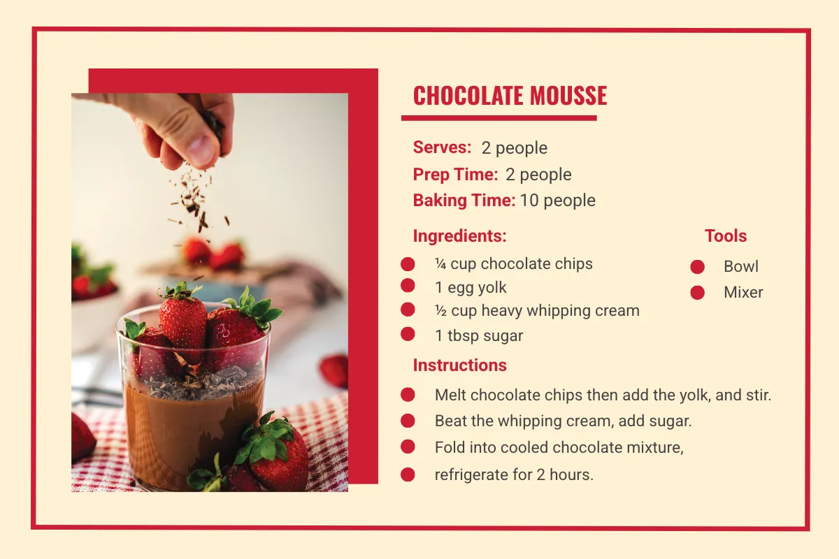 Free Printable Digital Recipe Card Template to Edit Online