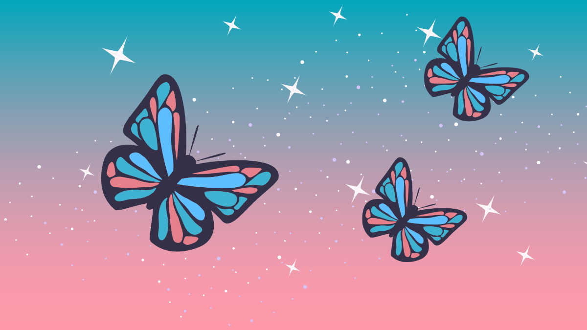 Glitter Butterfly Background Template