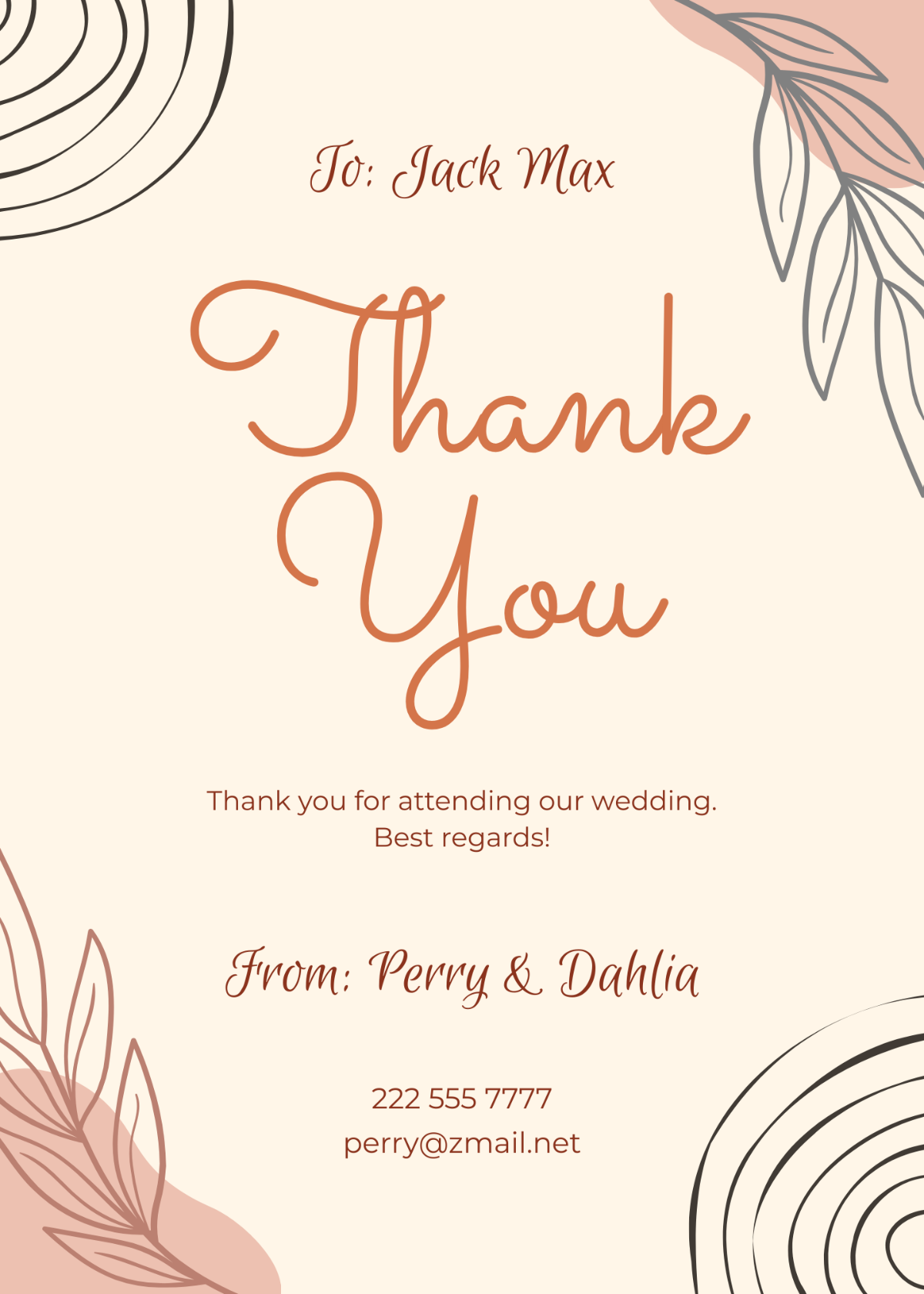 Digital Thank You Card Template - Edit Online & Download