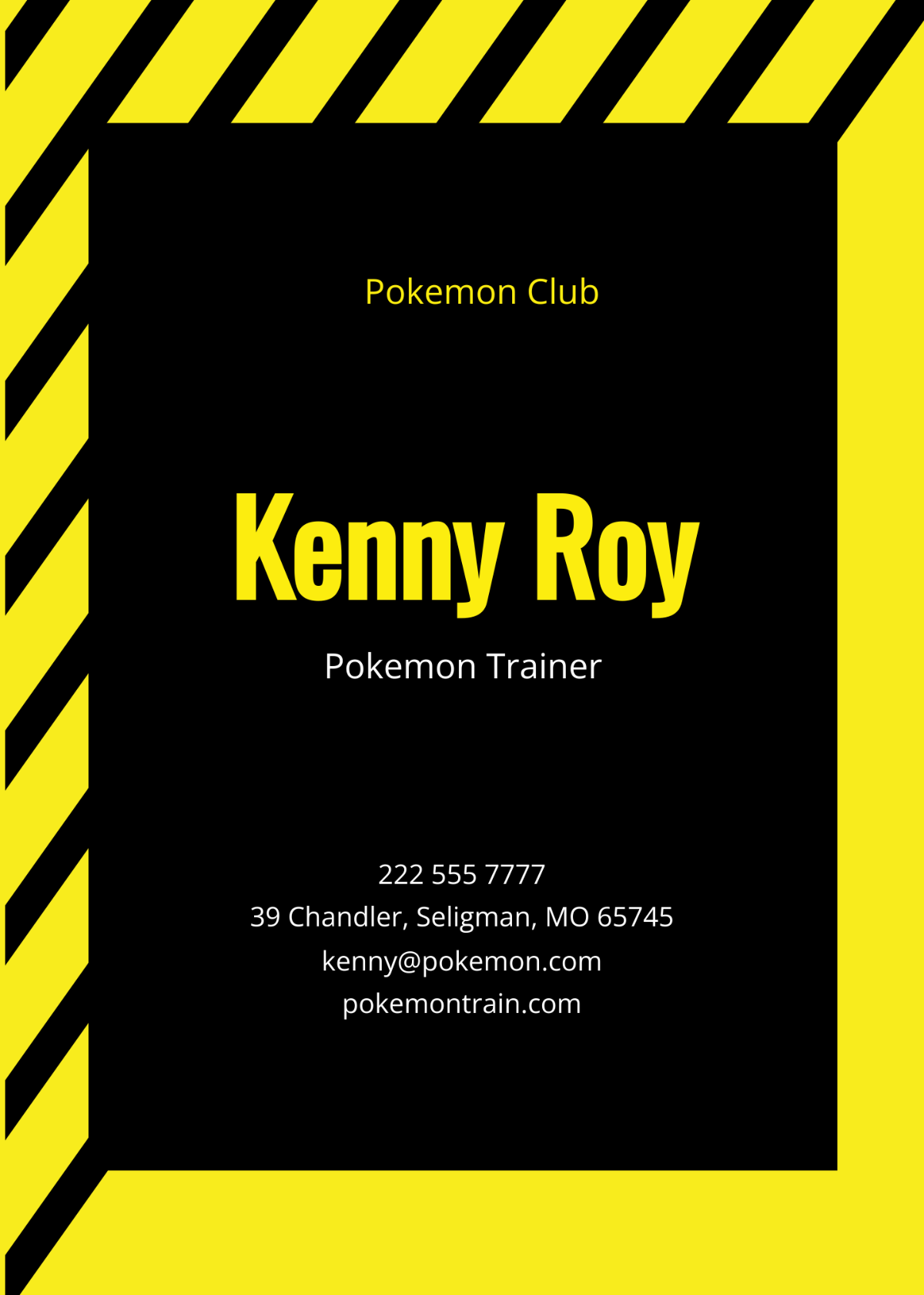 Free Pokemon Trainer Card Template