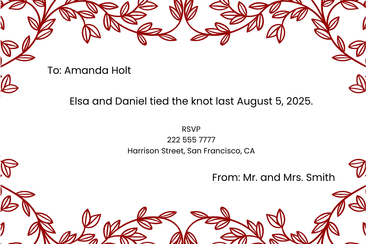 Free Wedding Registry Announcement Card Template to Edit Online