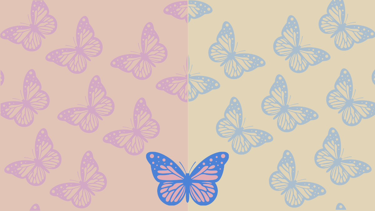 Blue And Pink Butterfly Background