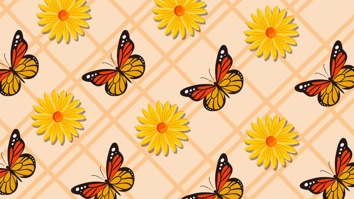 Free Flower And Butterfly Background Template