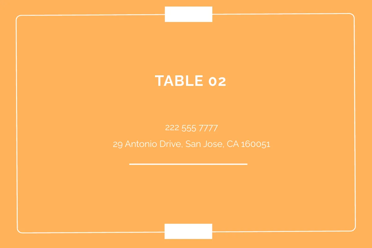Free Dinner Table Name Card Template to Edit Online