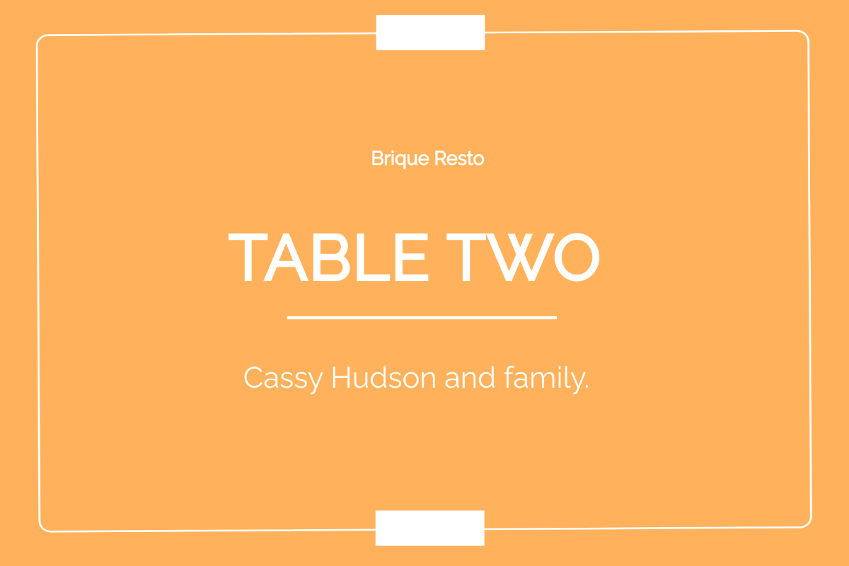 Dinner Table Name Card Template