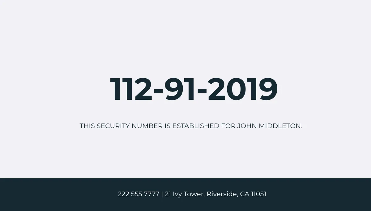 Free Social Security Card Template to Edit Online