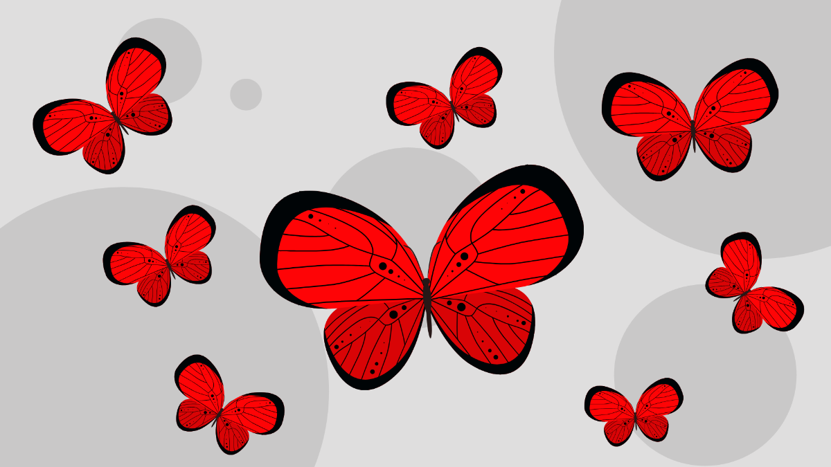 Red Butterfly Background Template