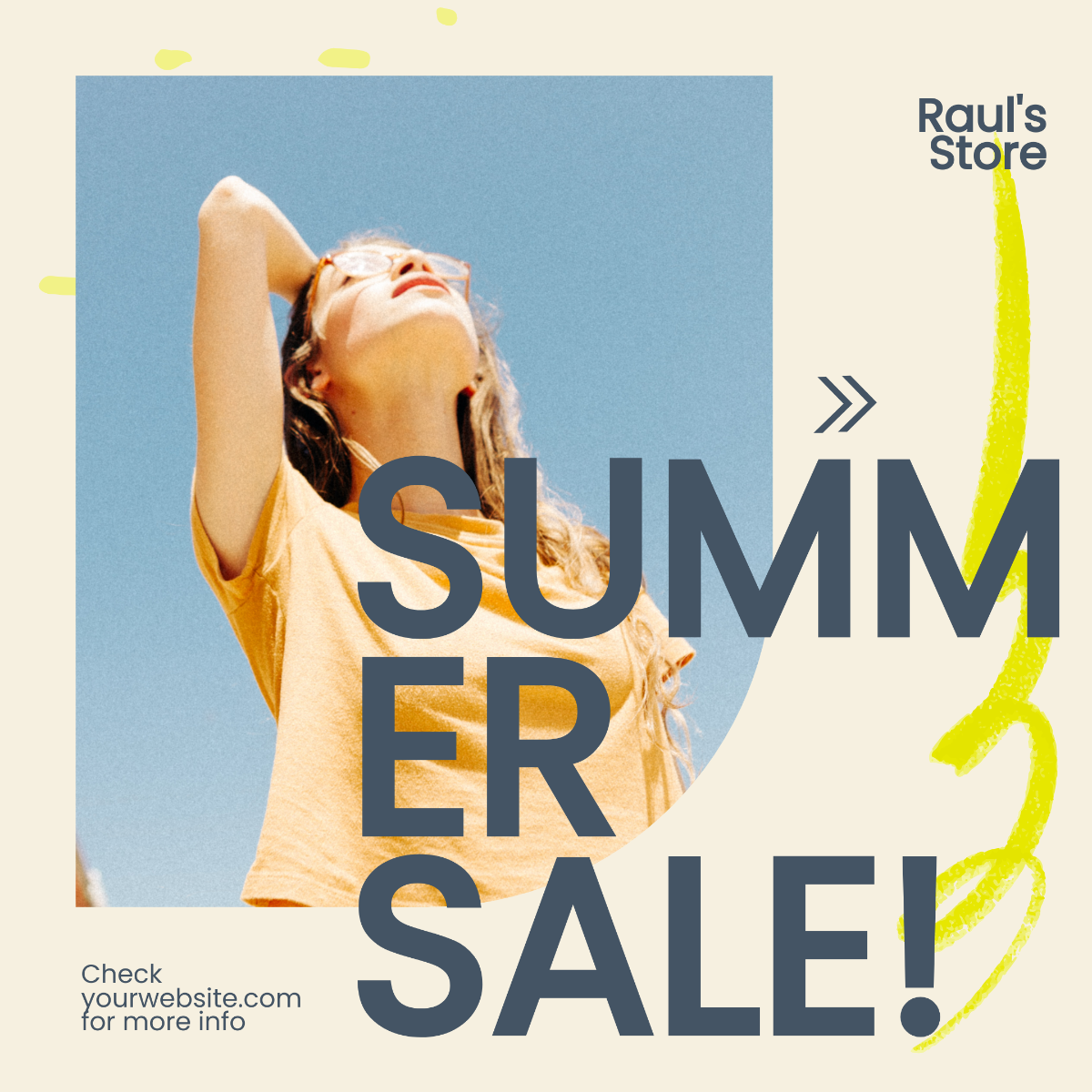 Free Summer Sale Instagram Carousel Ad Template