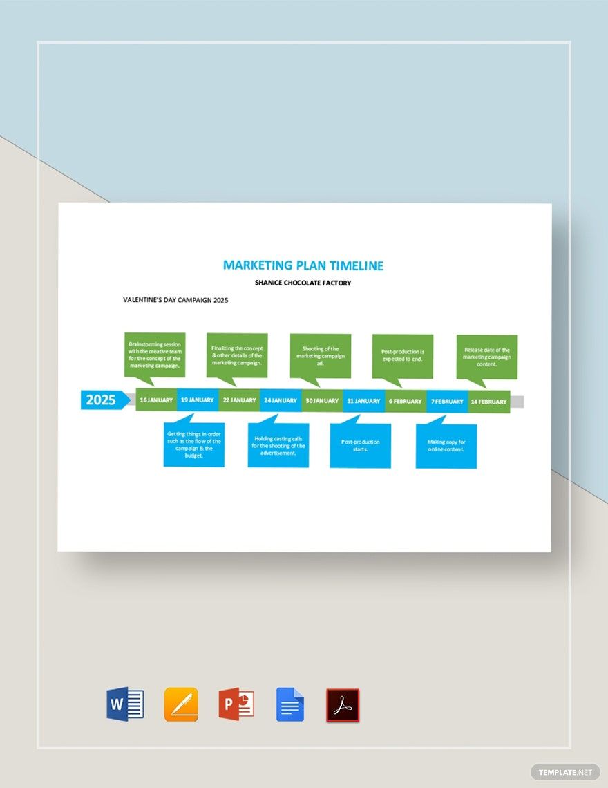 Free Marketing Plan Timeline Template in Word, Google Docs, PDF, Apple Pages, PowerPoint