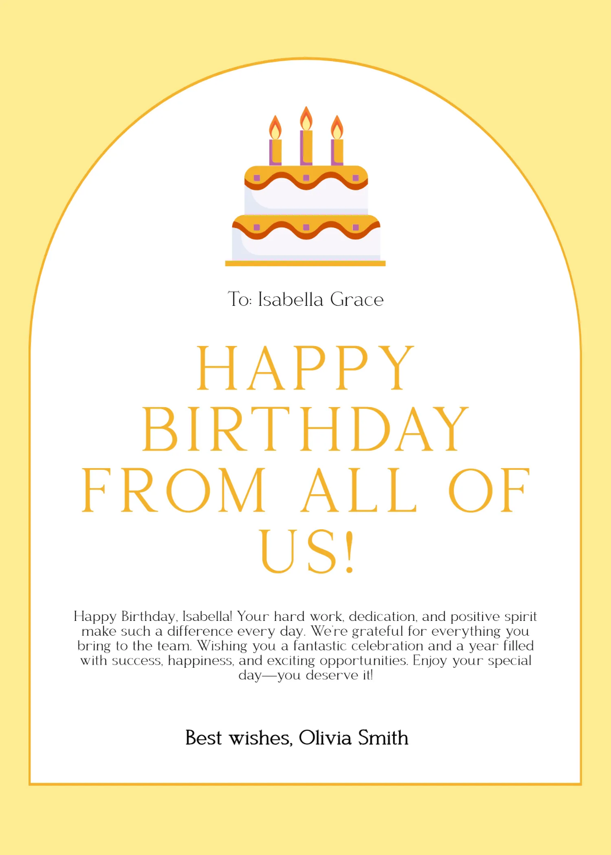 Free Employee Birthday Card Template to Edit Online