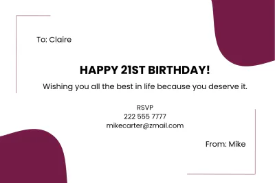 Free Double Sided Birthday Card Template to Edit Online