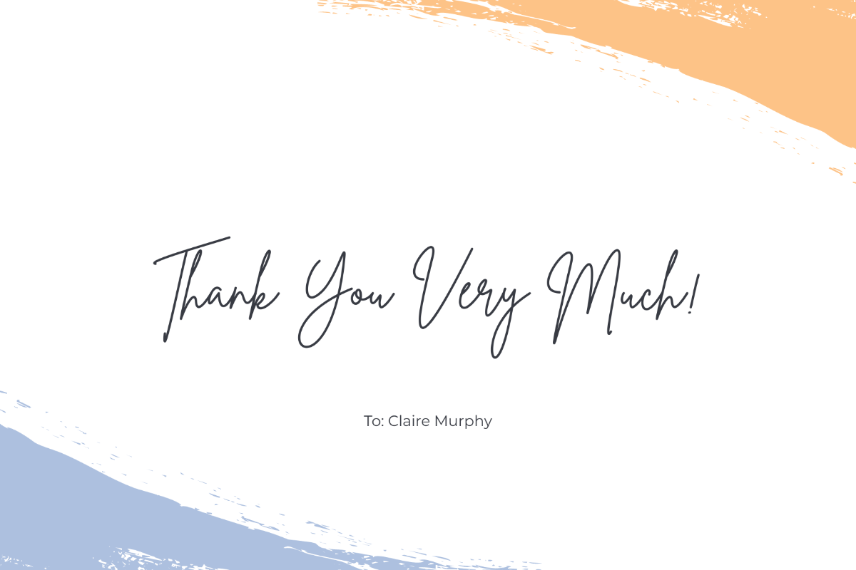 Free Thank You For Support Card Template
