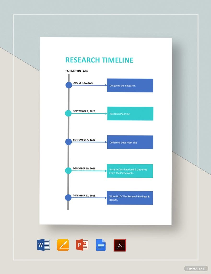 Research Timeline Template in Word, Google Docs, PDF, Apple Pages, PowerPoint