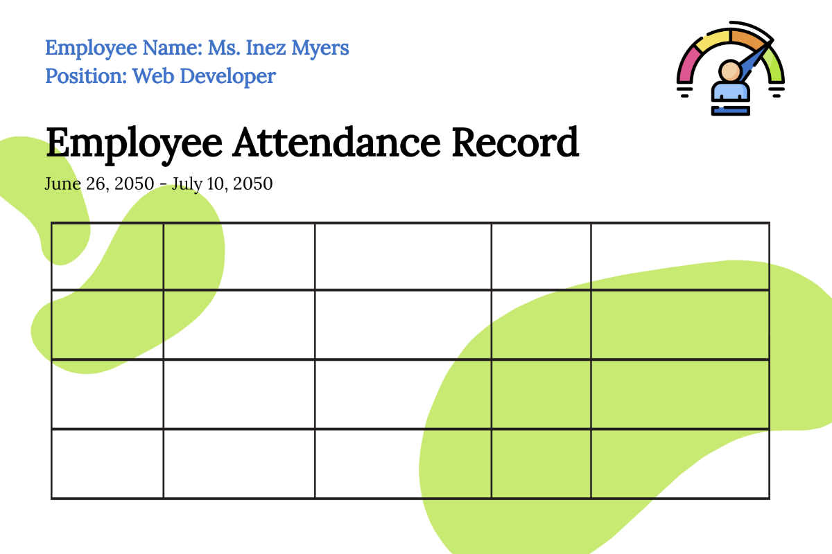 Free Employee Attendance Card Template