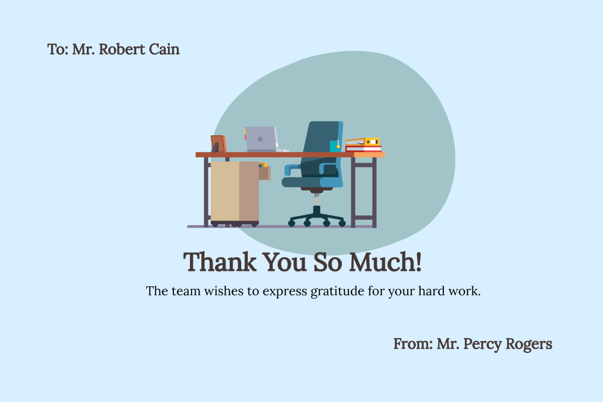 Employee Thank You Card Template