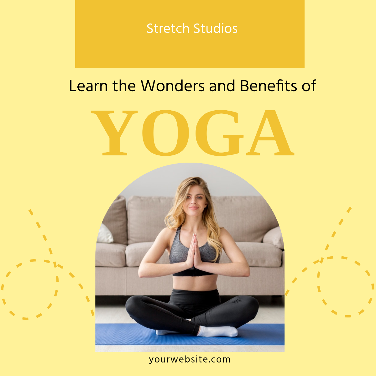 Free Yoga Studio Instagram Feed Ad Template to Edit Online
